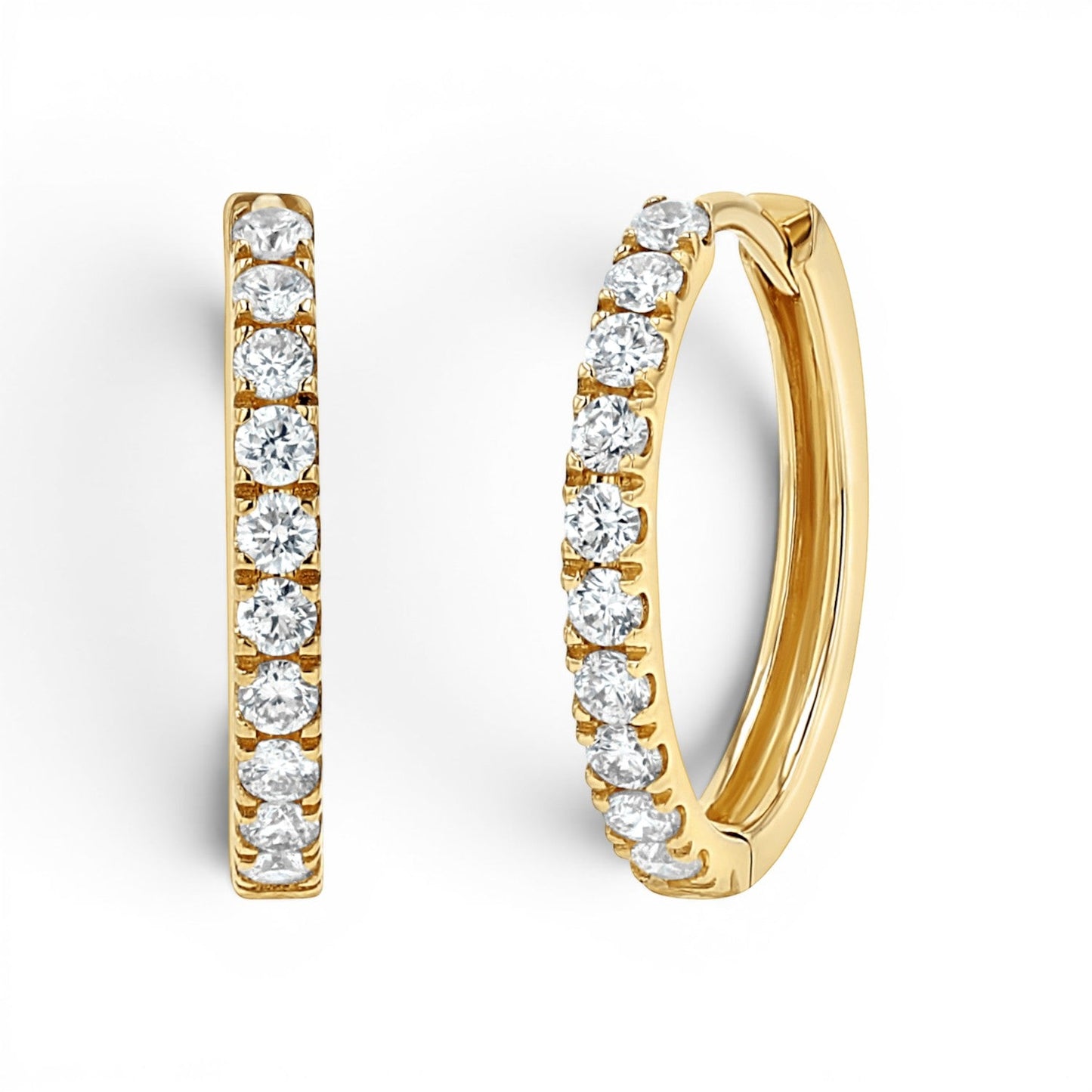 Grand Large Diamond Huggie Hoops - Lotus Diamond