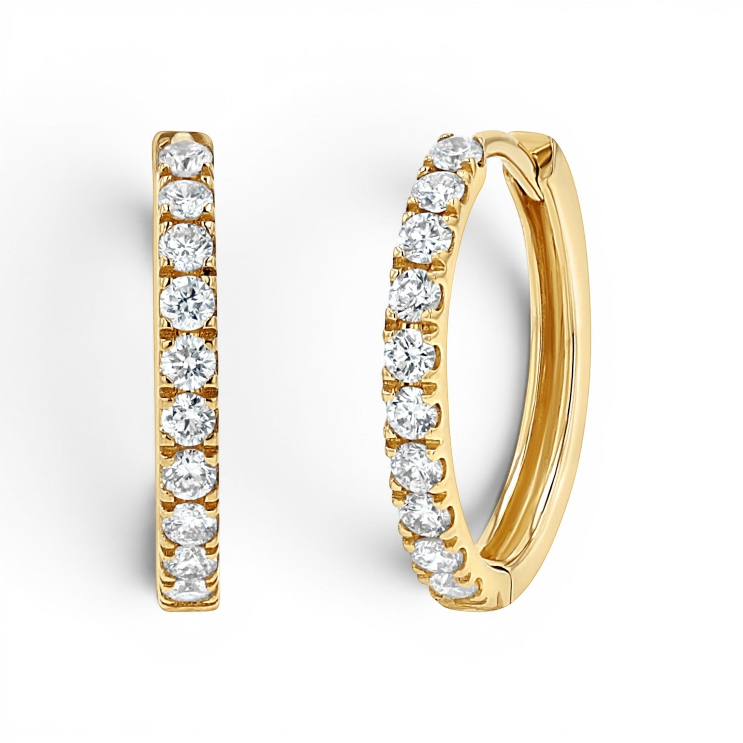 Grand Large Diamond Huggie Hoops - Lotus Diamond
