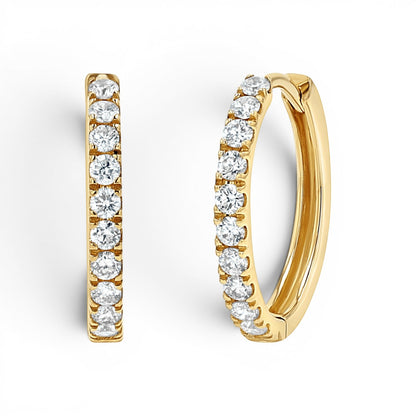 Grand Large Diamond Huggie Hoops - Lotus Diamond