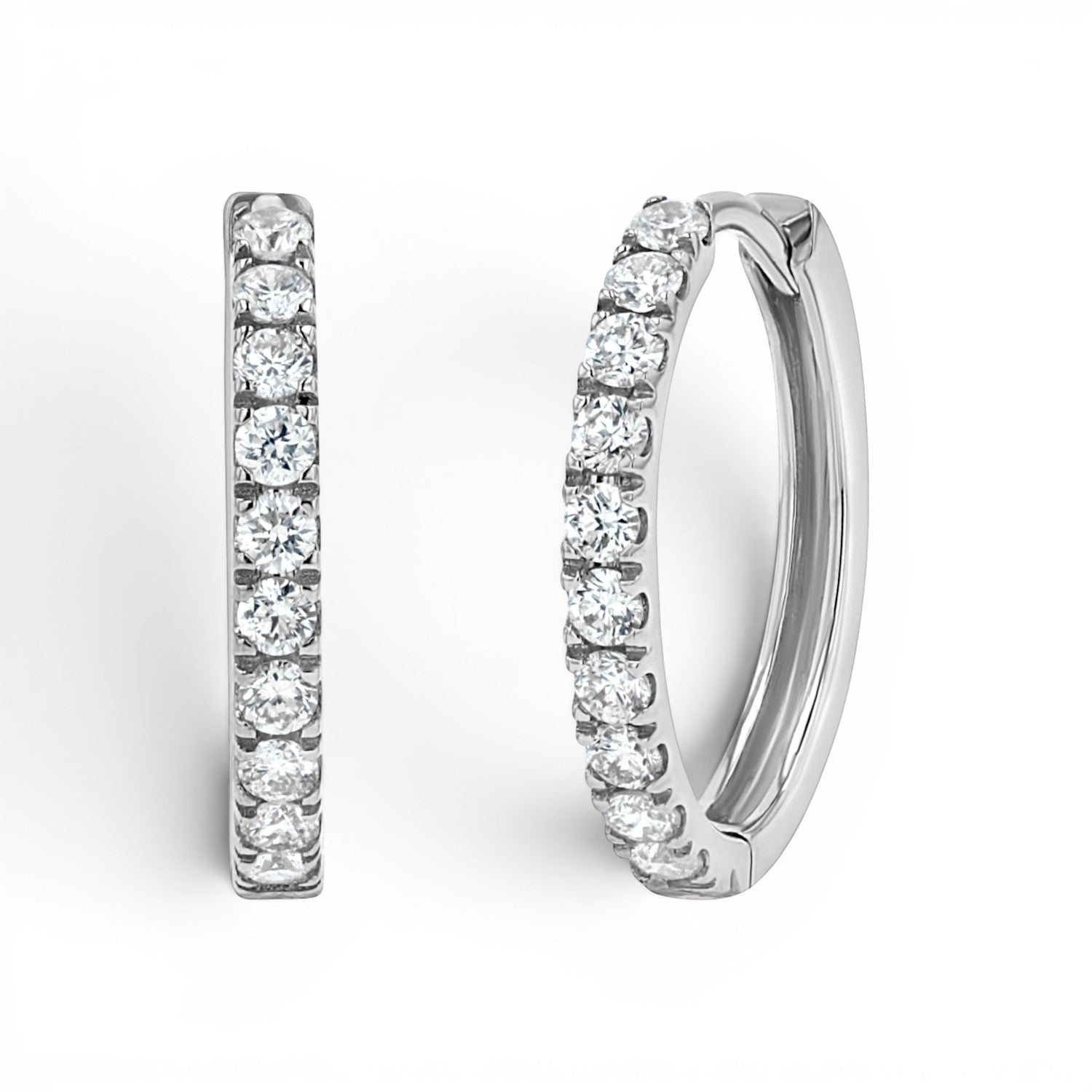 Grand Large Diamond Huggie Hoops - Lotus Diamond