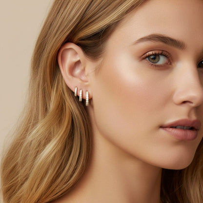 Grand Large Diamond Huggie Hoops - Lotus Diamond