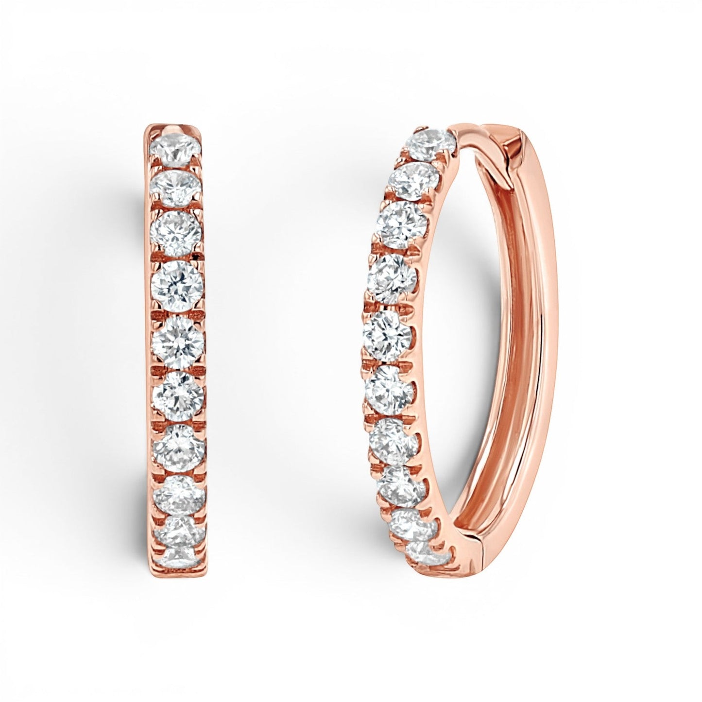 Grand Large Diamond Huggie Hoops - Lotus Diamond
