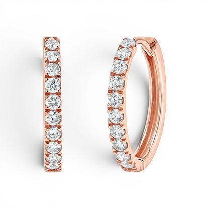 Grand Large Diamond Huggie Hoops - Lotus Diamond