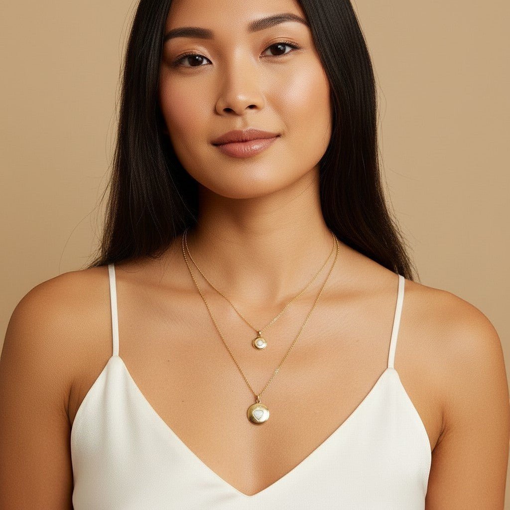 Grand Opal Heart Name Medallion - Lotus Diamond