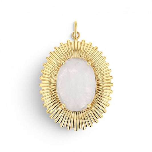 Grand Oval Heirloom Charm - Lotus Diamond