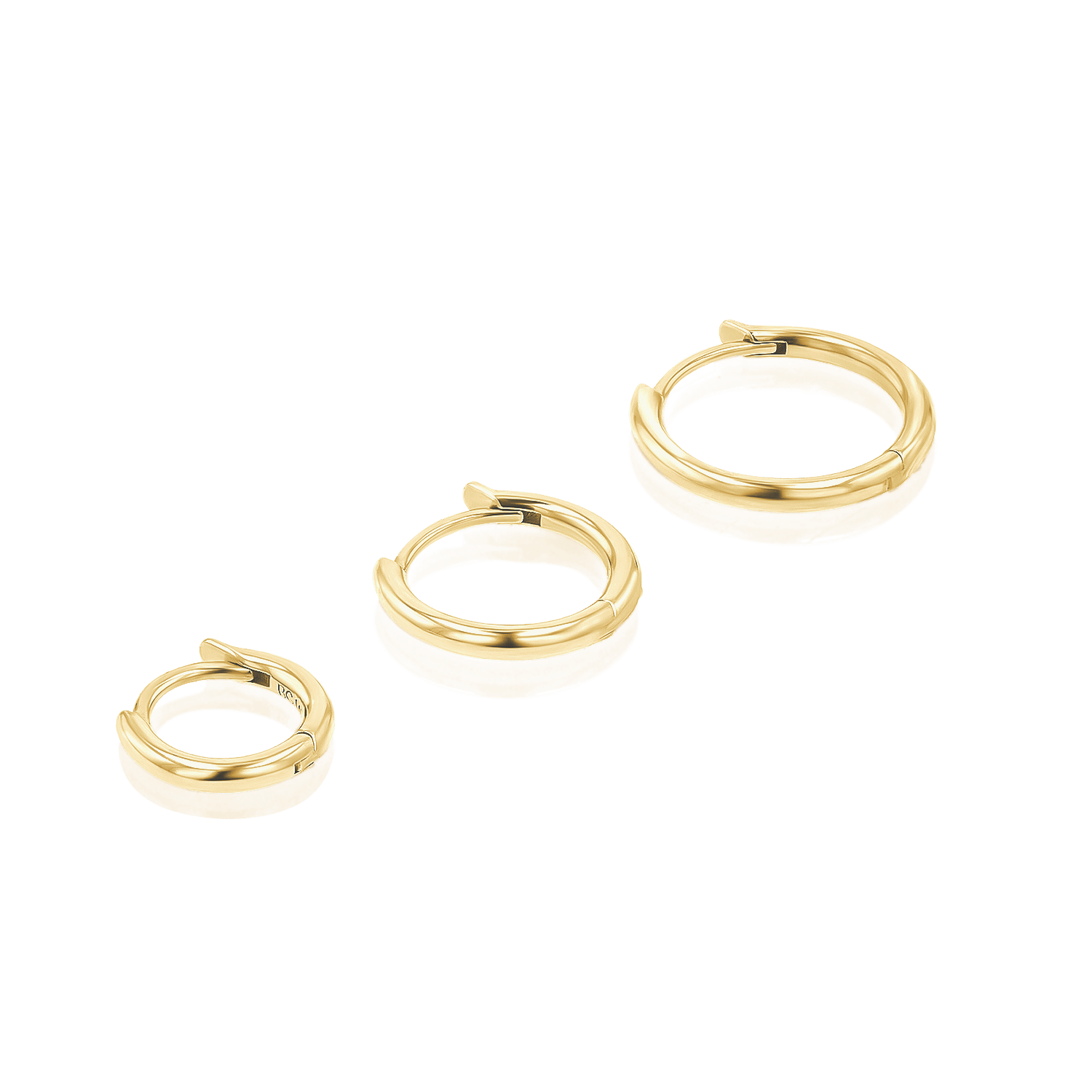 Grand Solid Huggie Hoop Earrings - Lotus Diamond