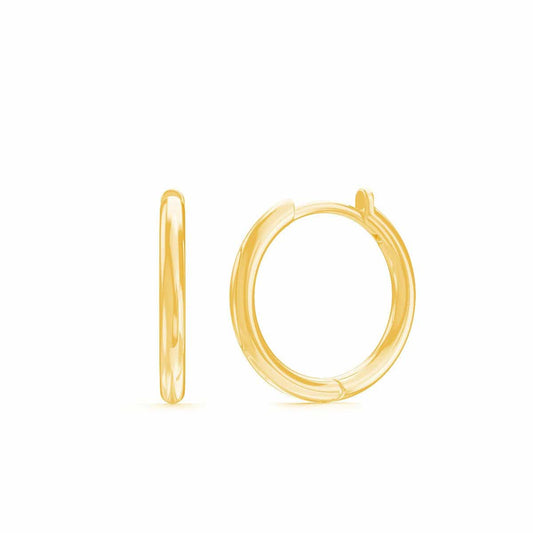 Grand Solid Huggie Hoop Earrings - Lotus Diamond