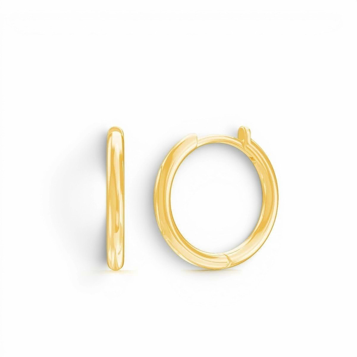 Grand Solid Huggie Hoop Earrings - Lotus Diamond