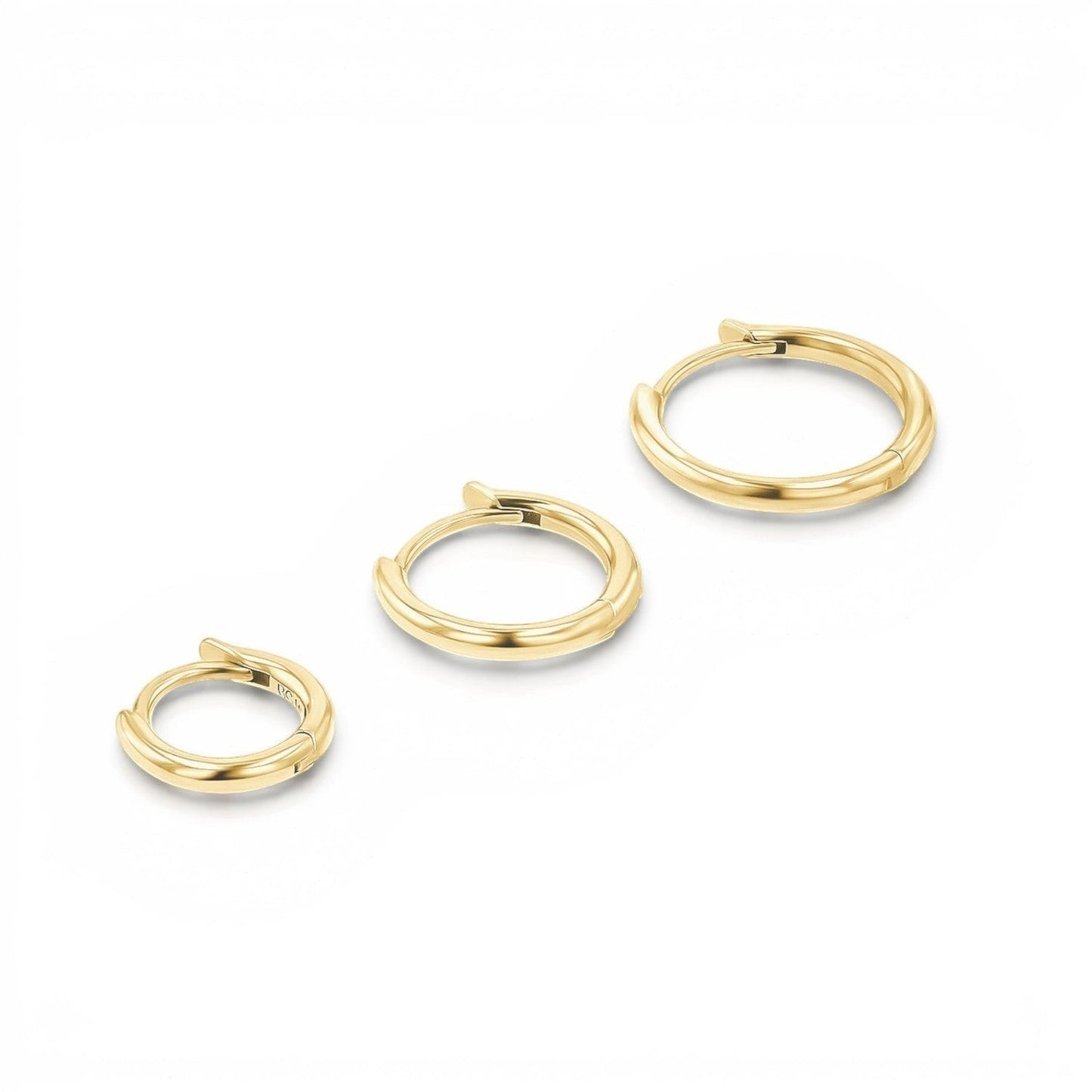 Grand Solid Huggie Hoop Earrings - Lotus Diamond