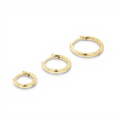 Grand Solid Huggie Hoop Earrings - Lotus Diamond