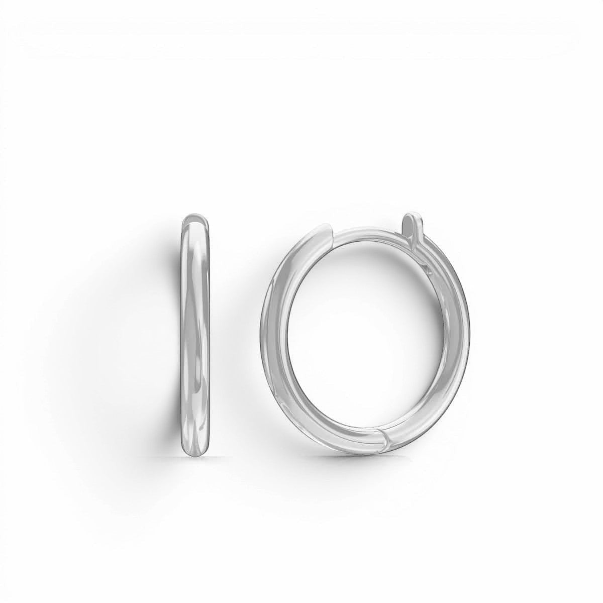 Grand Solid Huggie Hoop Earrings - Lotus Diamond