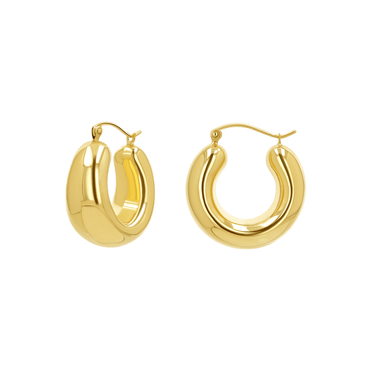 Hailey Large Chunky Hoops - Lotus Diamond