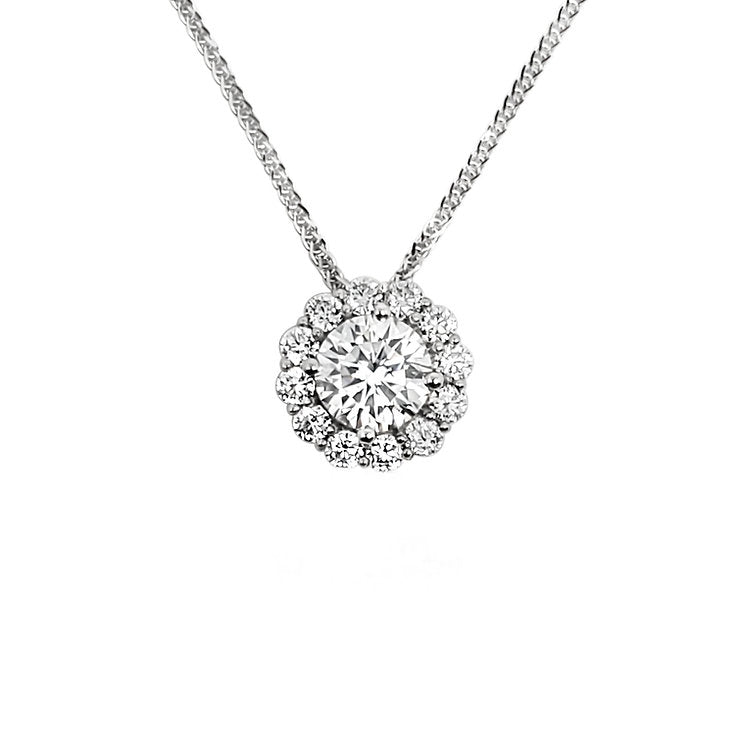 Halo diamond Pendant - Lotus Diamond