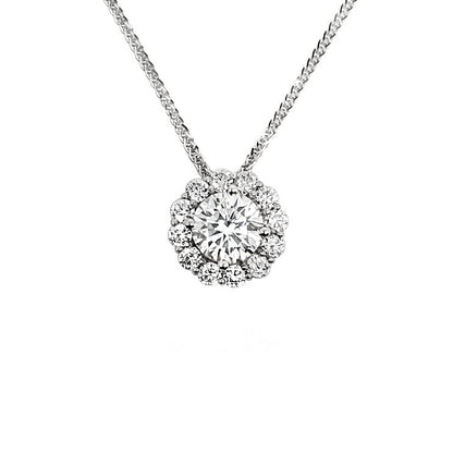 Halo diamond Pendant - Lotus Diamond