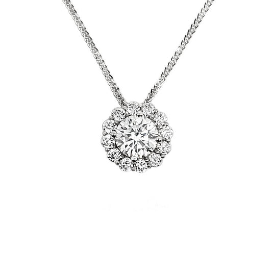 Halo diamond Pendant - Lotus Diamond