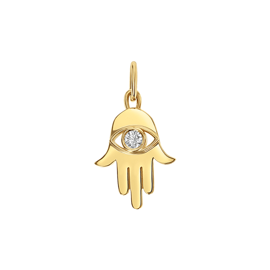 Hamsa Diamond Eye Charm - Lotus Diamond