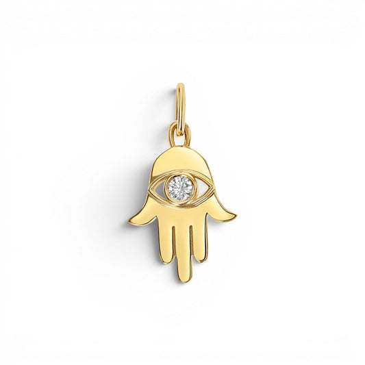 Hamsa Diamond Eye Charm - Lotus Diamond