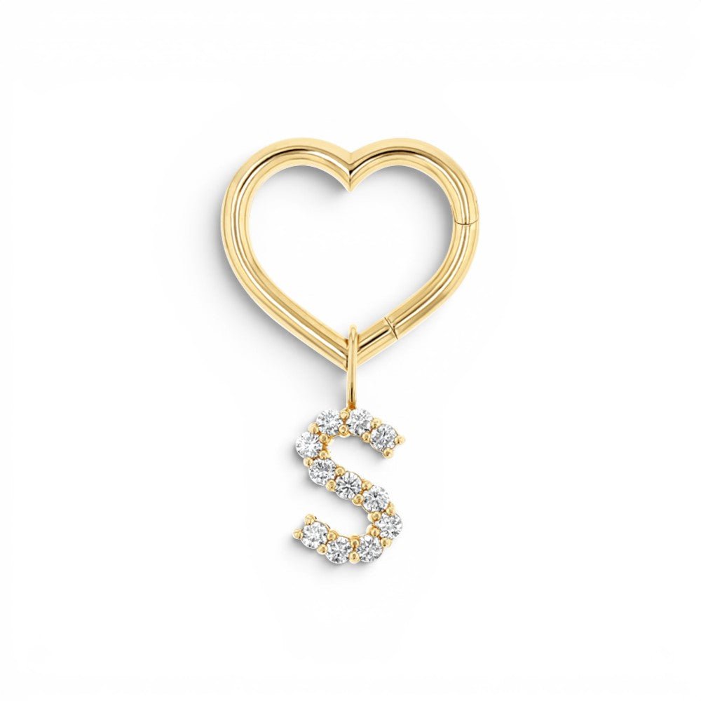 Heart Charm Enhancer Connector - Lotus Diamond