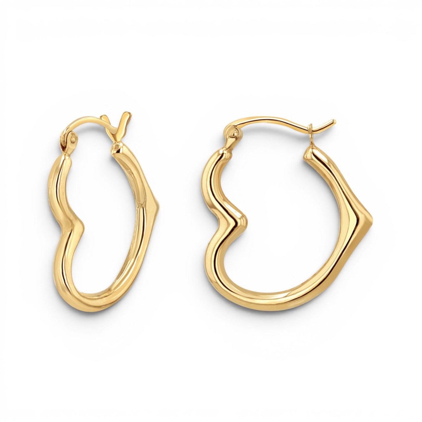 Heart Hoop Earrings - Lotus Diamond