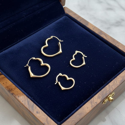 Heart Hoop Earrings - Lotus Diamond