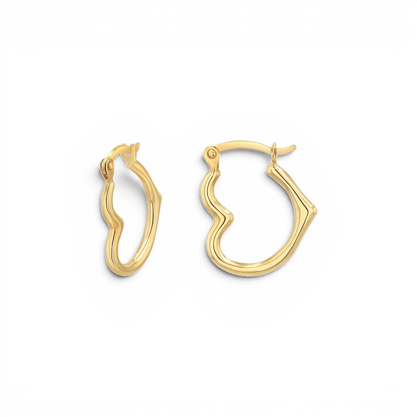 Heart Hoop Earrings - Lotus Diamond