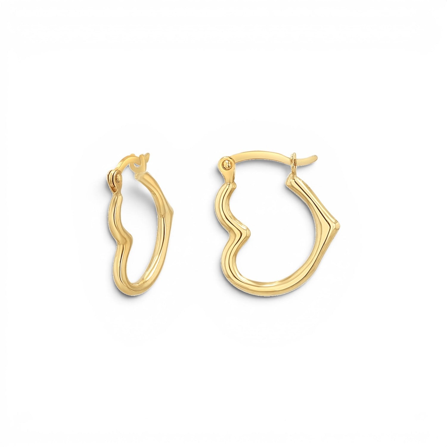 Heart Hoop Earrings - Lotus Diamond