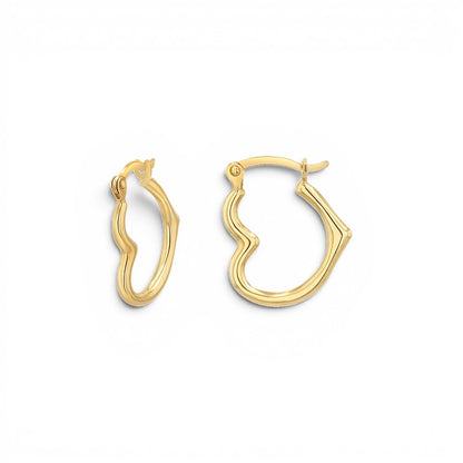 Heart Hoop Earrings - Lotus Diamond