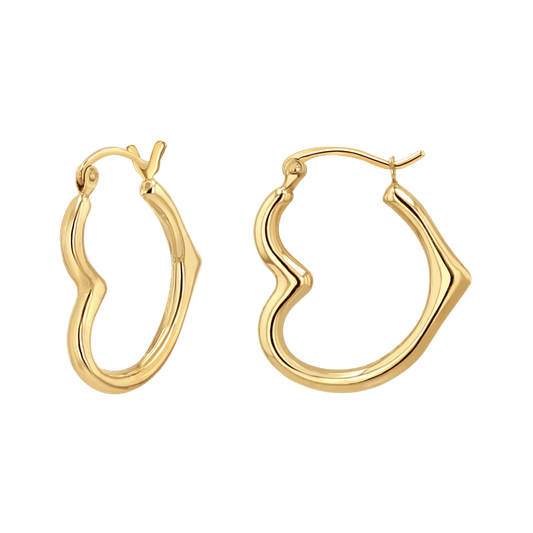 Heart Hoop Earrings - Lotus Diamond