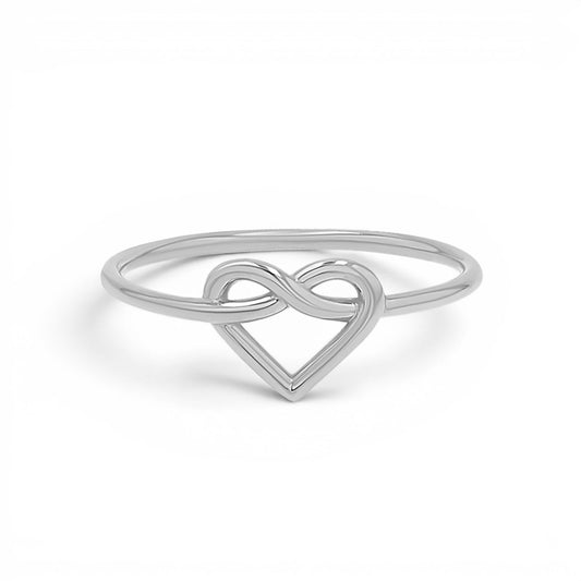 Heart Love Knot Ring - Lotus Diamond