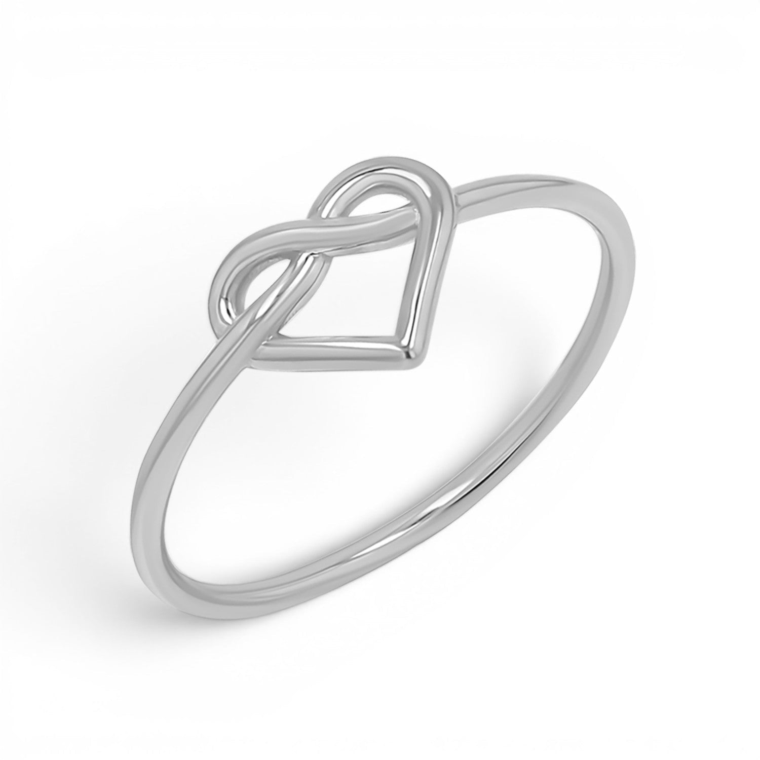 Heart Love Knot Ring - Lotus Diamond