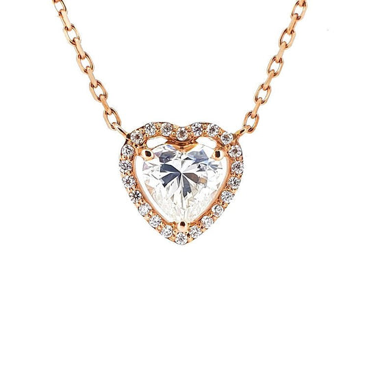 Heart - shaped rose gold 18K diamond Pendant - Lotus Diamond