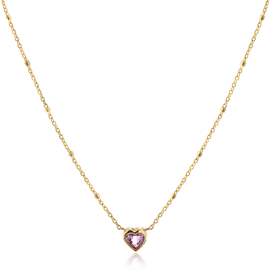 Kids Bezel Heart Necklace