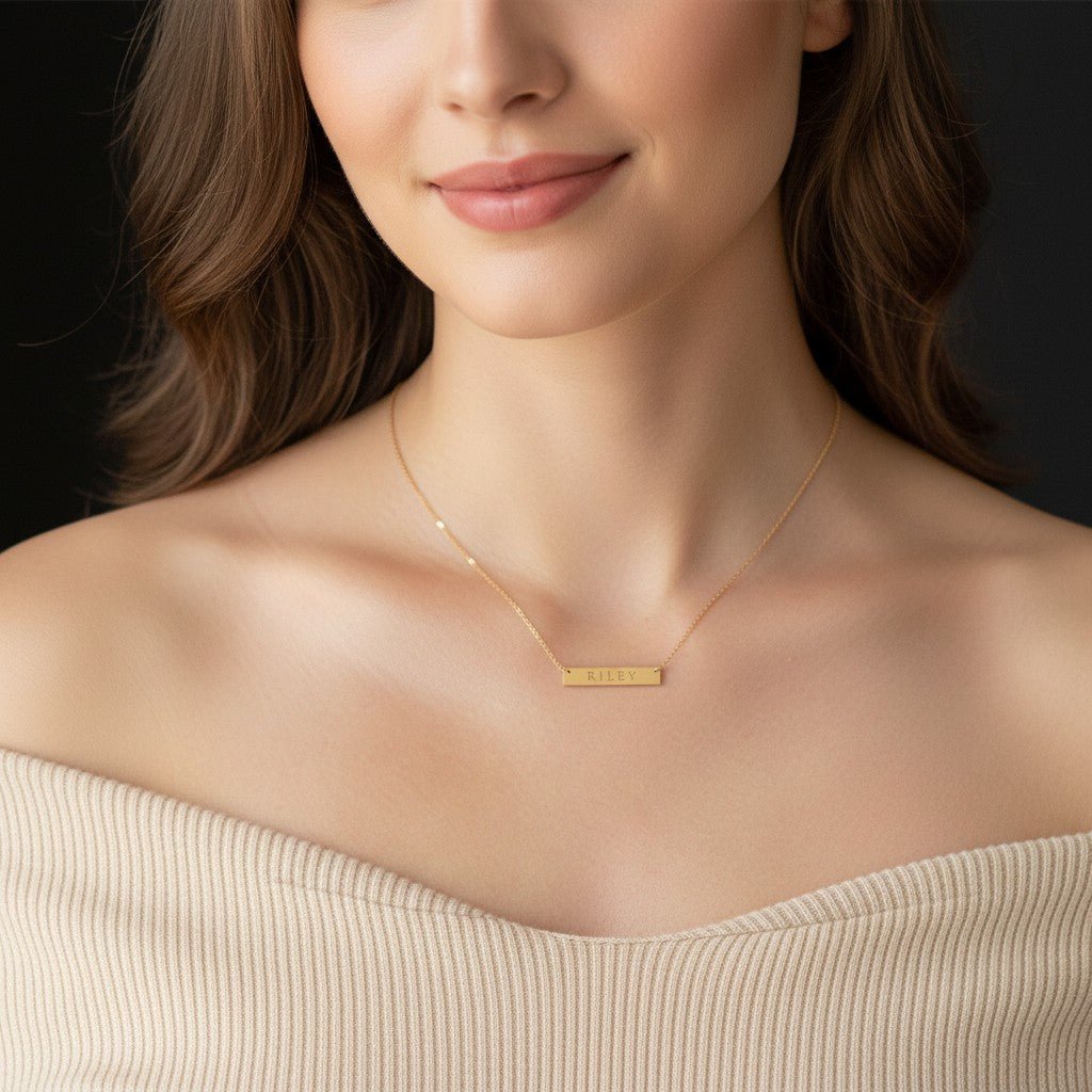 ID Nameplate Necklace - Lotus Diamond