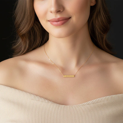 ID Nameplate Necklace - Lotus Diamond