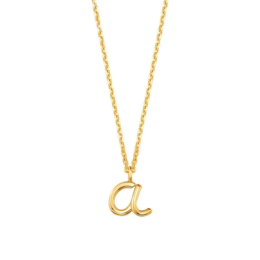 Kids Mini Letter Necklace Lotus Diamond