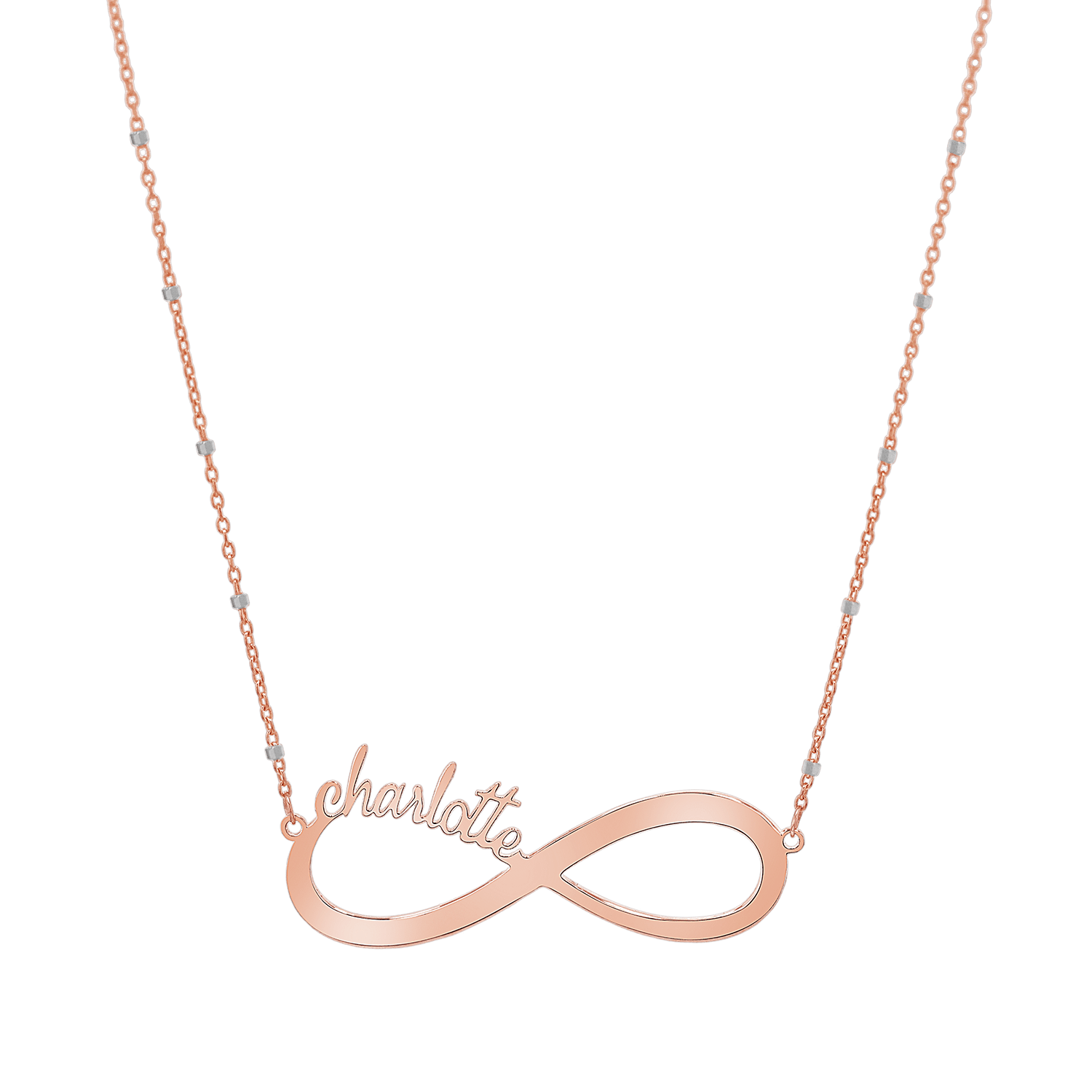 Infinity Custom Name Necklace - Lotus Diamond