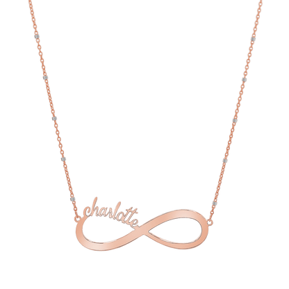 Infinity Custom Name Necklace - Lotus Diamond