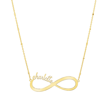 Infinity Custom Name Necklace - Lotus Diamond