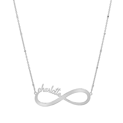 Infinity Custom Name Necklace - Lotus Diamond