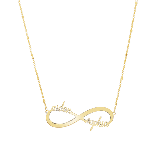 Infinity Custom Name Necklace - Lotus Diamond
