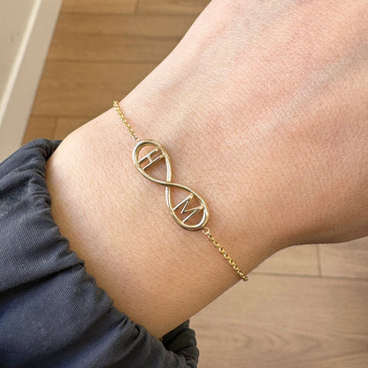 Infinity Letter Bracelet - Lotus Diamond