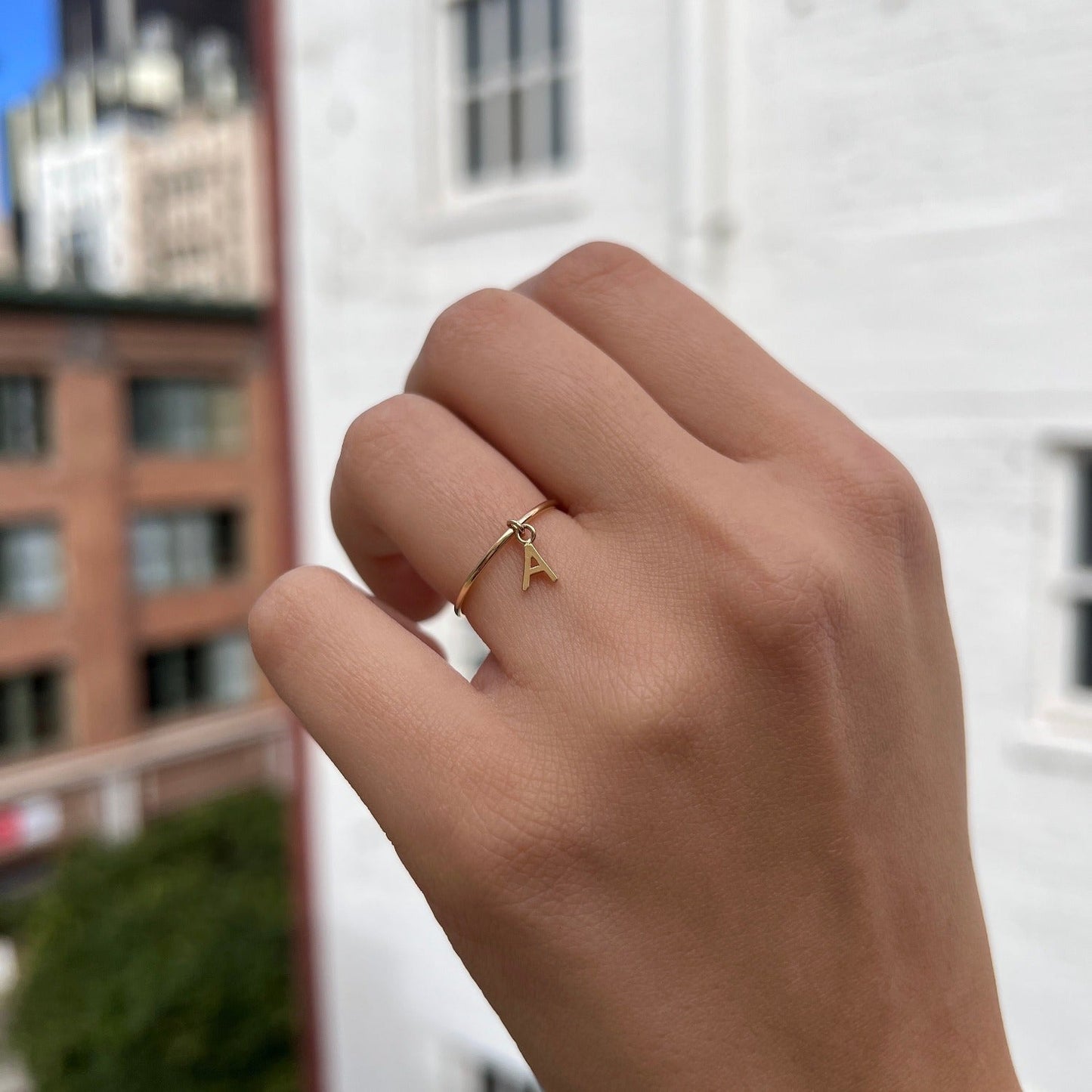 Initial Drop Ring - Lotus Diamond