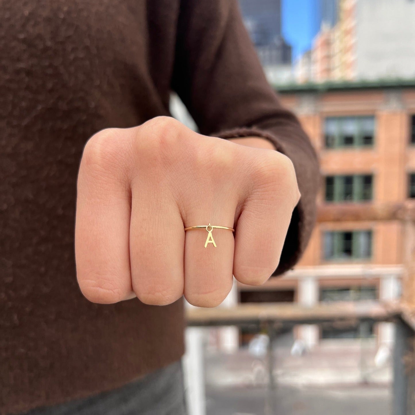 Initial Drop Ring - Lotus Diamond