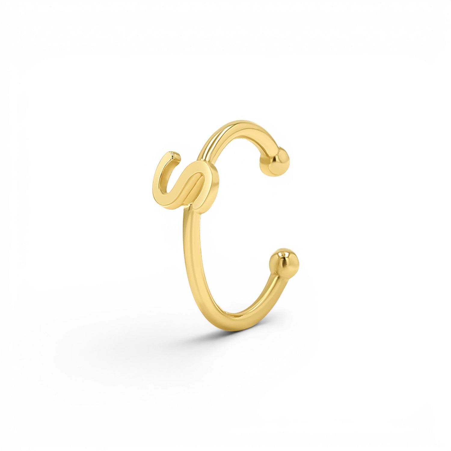 Initial Ear Cuff - Lotus Diamond