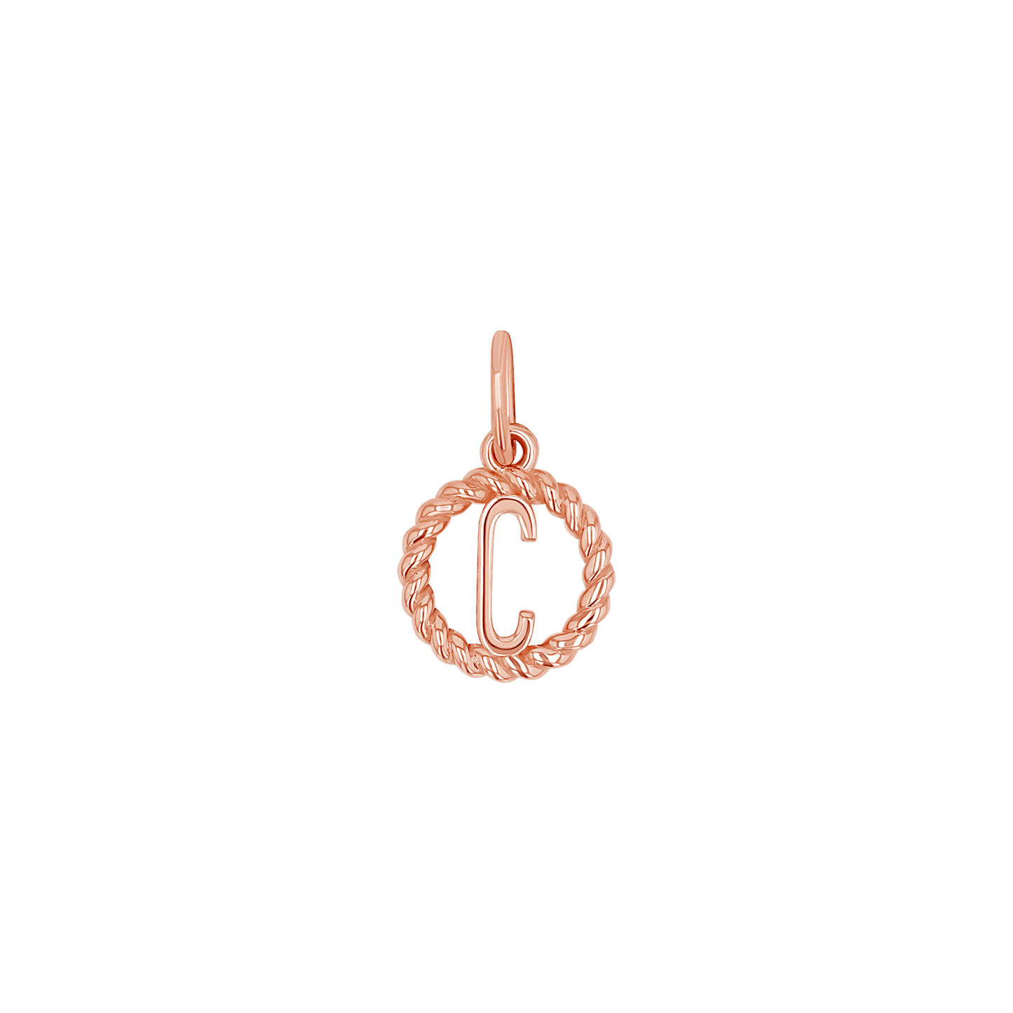 Initial Twist Medallion Charm - Lotus Diamond