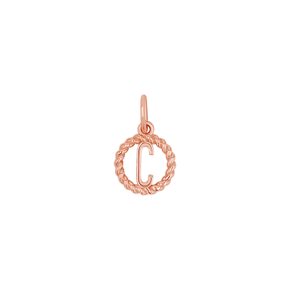 Initial Twist Medallion Charm - Lotus Diamond