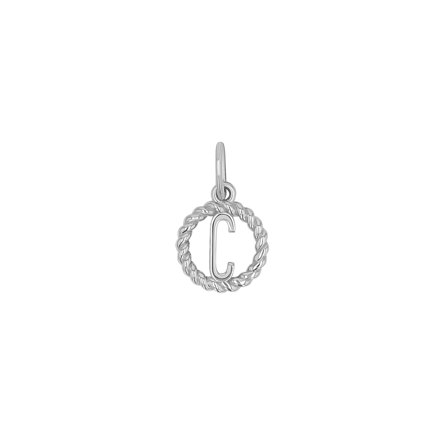 Initial Twist Medallion Charm - Lotus Diamond