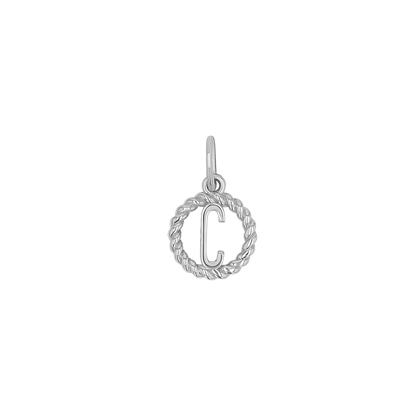 Initial Twist Medallion Charm - Lotus Diamond