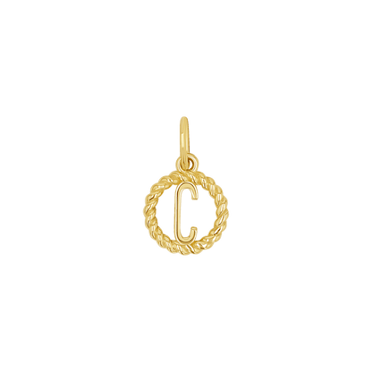 Initial Twist Medallion Charm - Lotus Diamond