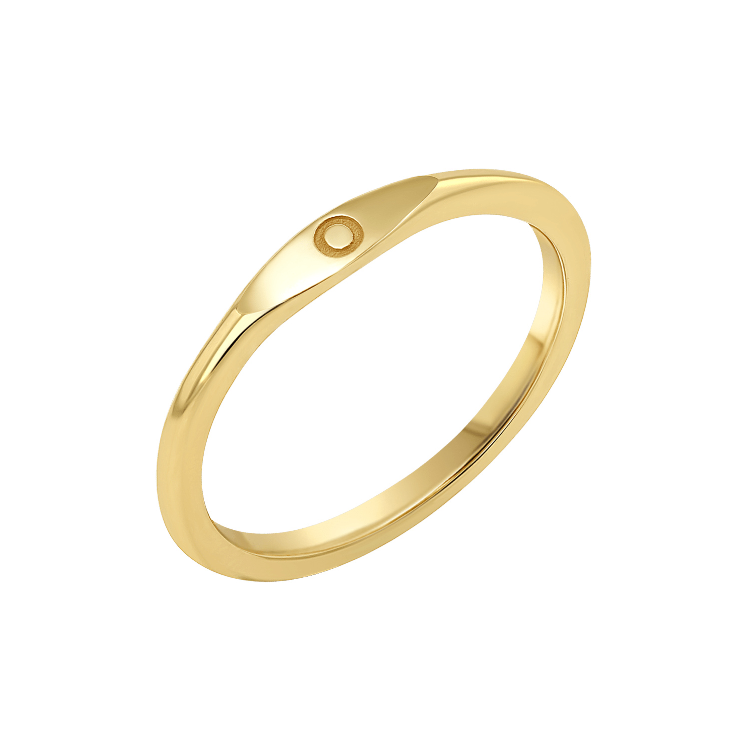 Initial Wire Stacking Band - Lotus Diamond